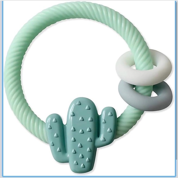 Itzy Ritzy Silicone Teether with Rattle; Rattle Teether Features Rattling Sound - Picture 1 of 4